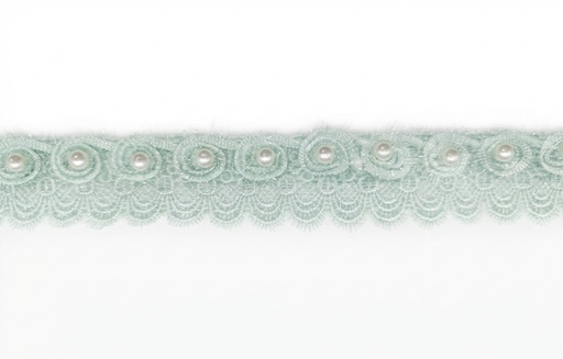[12964] Galón algodón aqua con perla x 1mt  