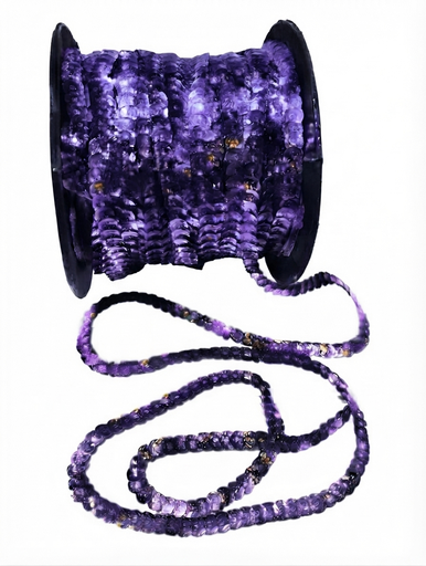 [12045] Hilo de lentejuela laser cube 6mm violeta x 1mt.  