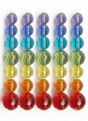 [10507] Cairel acrílico transparente bola 7 chakras x 70un