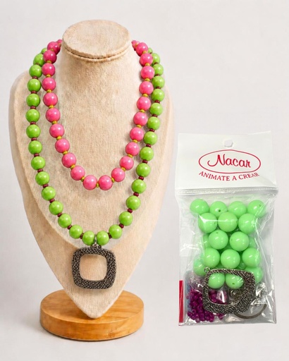 [13101]  Set Collar Chicle Verde Menta