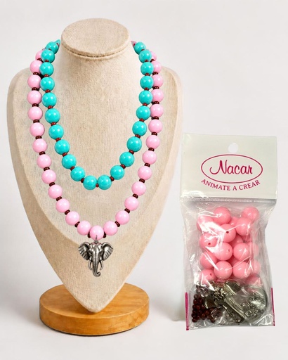 [13101]  Set Collar Chicle Rosa Bebe