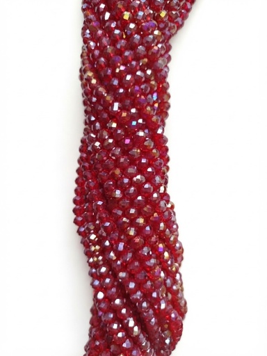 [10642] Cristal de roca 6mm rojo oscuro transp. tornasol (GF) 