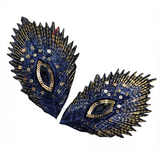 [13500] Aplique termodinámico pluma pavo real azul x 2un