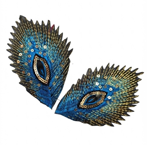 [13500] Aplique termodinámico pluma pavo real celeste x 2un 