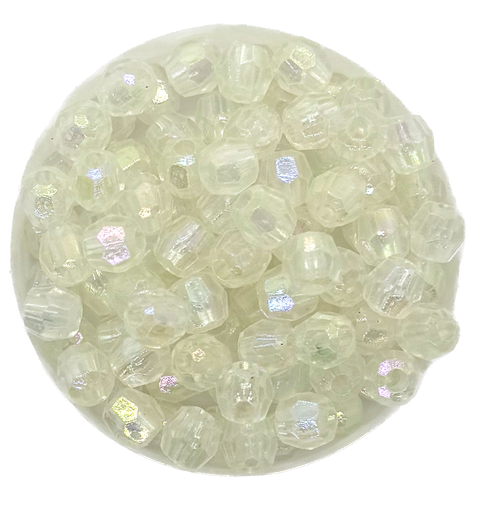 [10299] Bolita acrílica facetada transp. tornasol 6mm x 10g