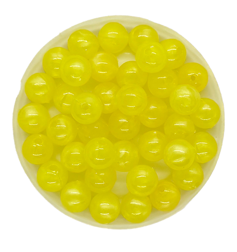 [10293] Bolita acrílico lisa amarilla brillo 8mm x 10g