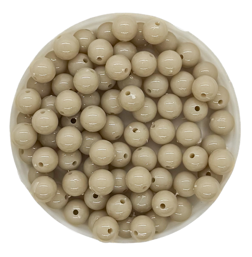 [10293] Bolita acrílico lisa beige 6mm x 10g