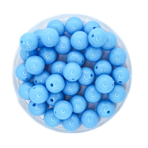 [10293] Bolita acrílico lisa celeste bandera 8mm x 10g