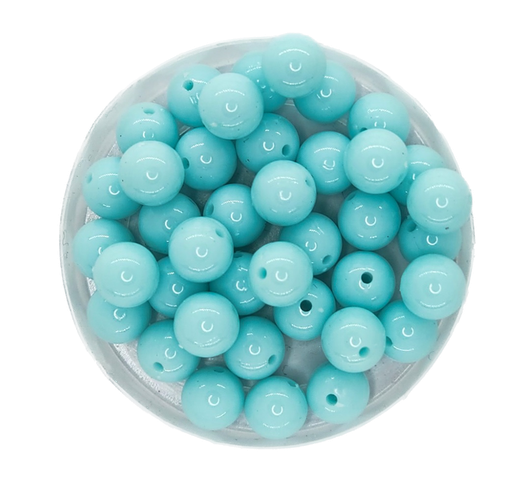 [10293] Bolita acrílico lisa celeste bebé 8mm x 10g