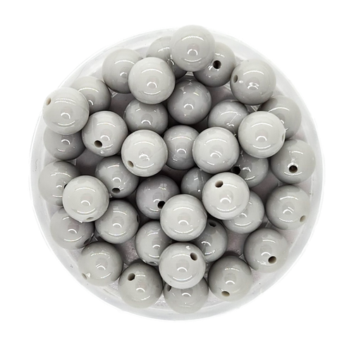 [10293] Bolita acrílico lisa gris 8mm x 10g