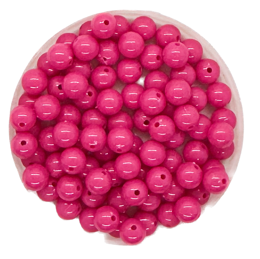 [10293] Bolita acrílico lisa magenta 6mm x 10g