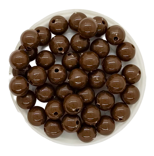 [10293] Bolita acrílico lisa marrón 8mm x 10g