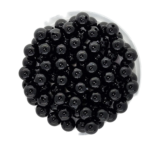 [10293] Bolita acrílico lisa negro 6mm x 10g