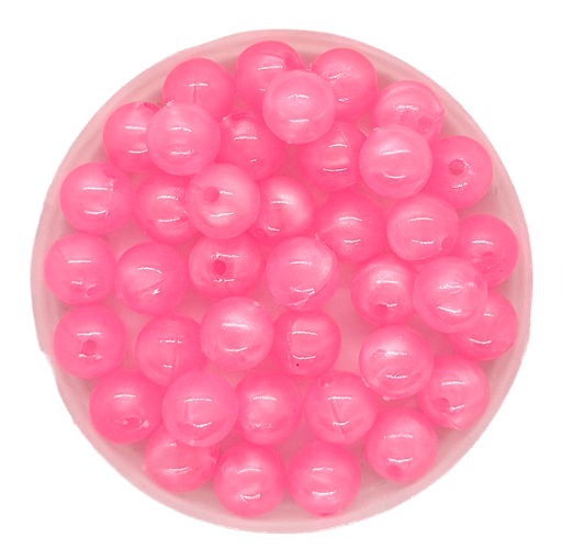 [10293] Bolita acrílico lisa rosa brillo 8mm x 10g