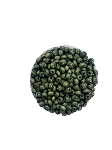 Bolita madera 4mm verde oliva