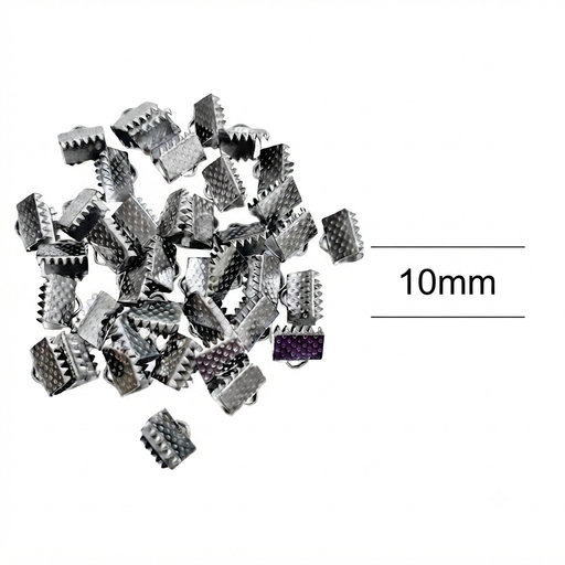 [10621] Cocodrilo metal plateado 10mm x 10g.