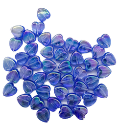 [12165] Corazón plástico azúl tornasol 8mm x 10gr.