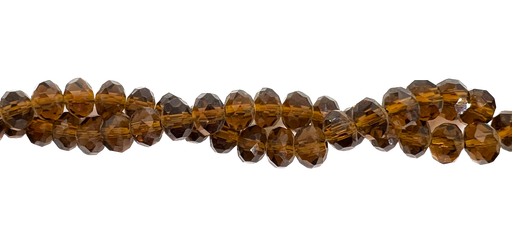 [10643] Cristal de roca 8mm marrón caramelo oscuro transparente