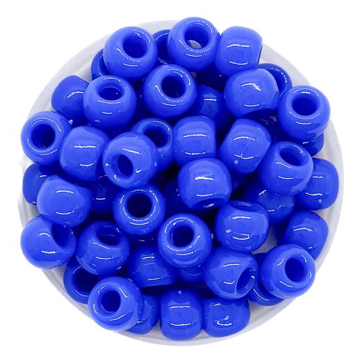 [10102] Cuentas acrílico pase ancho azúl 10mm x 10grs.