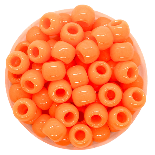 [10102] Cuentas acrílico pase ancho naranja 10mm x 10grs.