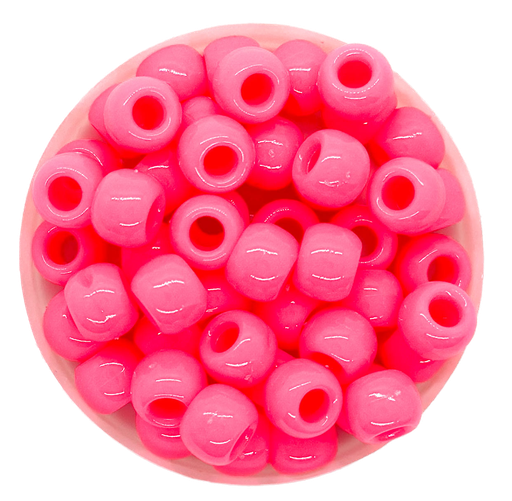 [10102] Cuentas acrílico pase ancho rosa chicle 10mm x 10grs.