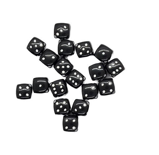 Dados negro c/blanco 7x7