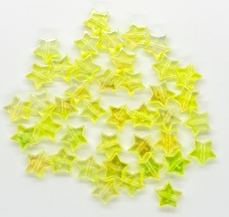 [12166] Estrella plástica amarillo tornasol 11mm x 10gr.