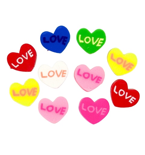 [10215] Fimo corazón Love colores x 5 un.